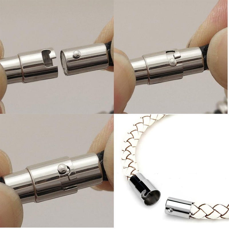 RUTICH 10sets Leather Cord End Cap/Magnetic Clasp with Locking Mechanism (Fit 3mm Cord)â€¦ - Image 4